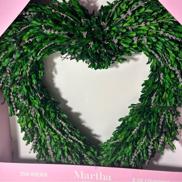 NEW Preserved Boxwood & Lavender Heart Wreath 20IN Spring/Summer Love - Picture 8 of 16